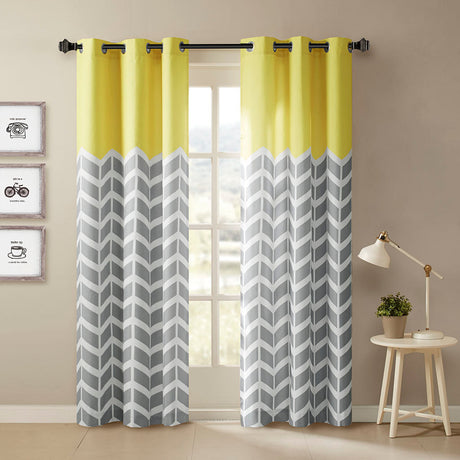 Chevron-printed-room-darkening-grommet-top-panel-pair-Curtains-&-Drapes