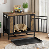 Dog House Furniture, Wooden Dog House Dining Table with Iron Door