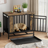 Wooden Dog House Dining Table with Iron Door