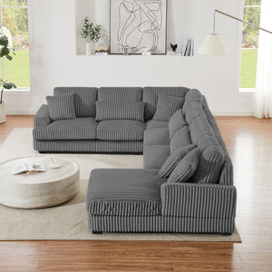 Oversized Sectional Sofa U - Shaped Sofa Couch Modern Sofa Upholstered In Soft With A Chaise Lounge For Living Room