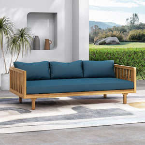 Claremont 3 Seater Daybed Teak Acacia Wood Water Resistant Cushions