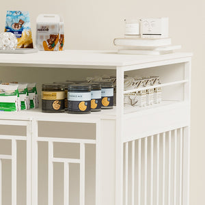 43.3 Inch Wooden Dog Crate Furniture with Divider and Storage
