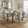 7 Pieces Modern Oval Dining Set, Rustic Farmhouse Solid Wood Kitchen Table Set for 6