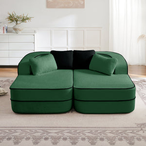 77.2" Teddy Fabric Modular Sofa