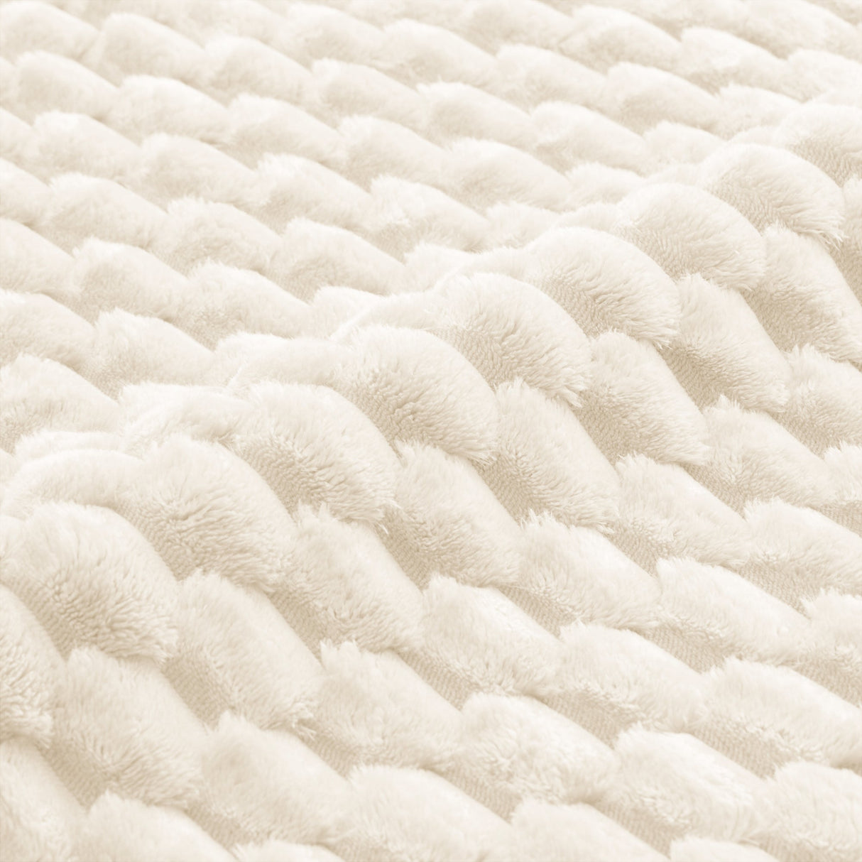 Flannelette Fabric Ottoman - White