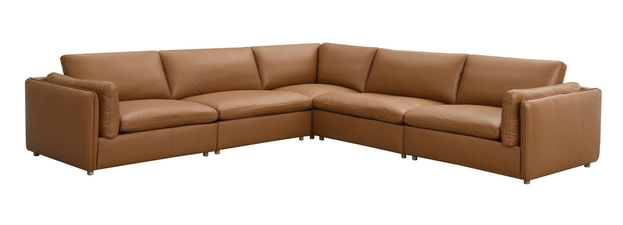 Brighton - Top Grain Modular Sectional - Brown
