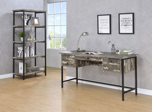 Kemper 59-inch 4-shelf Writing Desk Weathered Brown