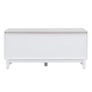 TREXM Boho Rattan Entryway Bench with Storage