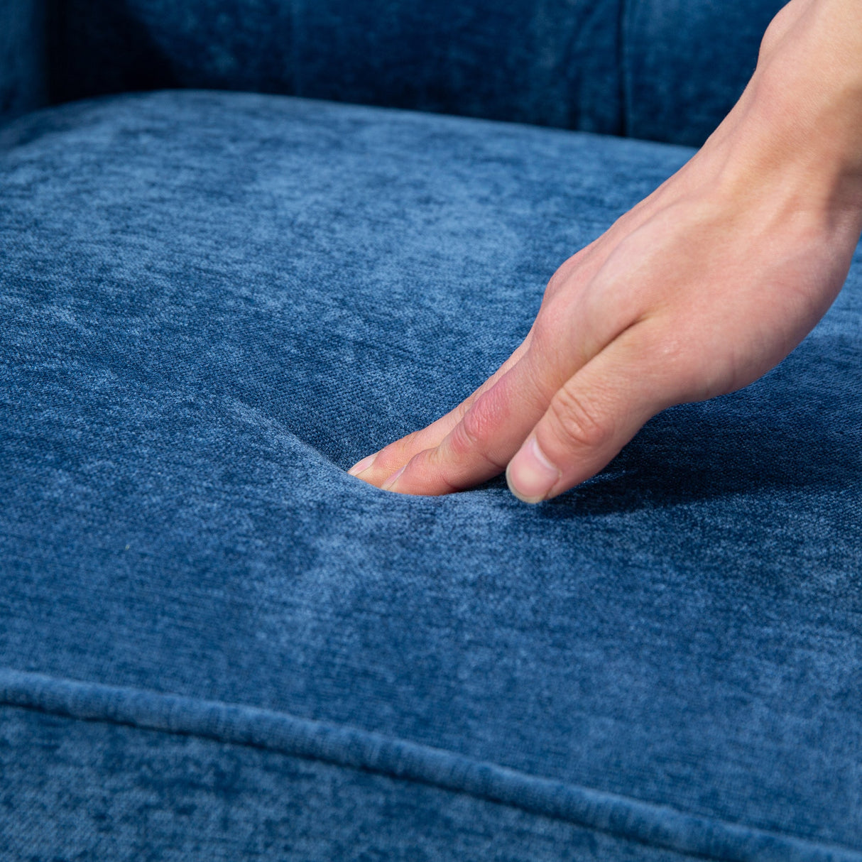 Chenille Tufted Upholstered Rolled Back Accent Chair