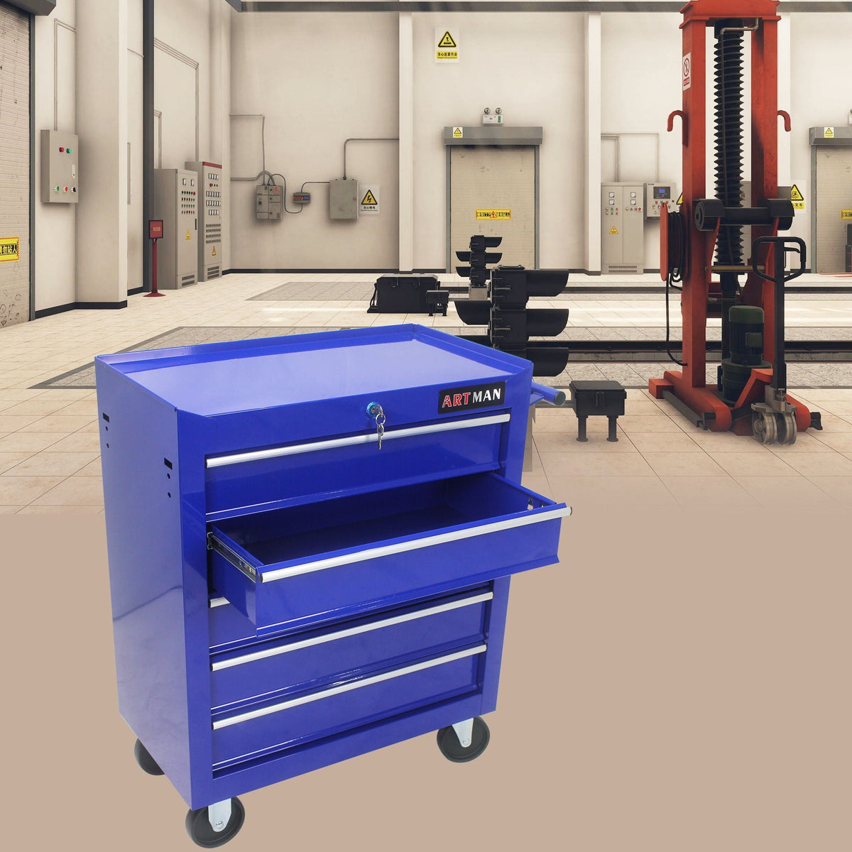 Multifunctional Tool Cart With Wheels And Drawers