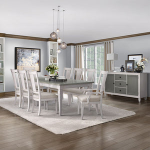 Katia - Arm Chair (Set of 2) - Light Gray Linen & Weathered White
