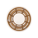 San Pedro Boho Style Side Table with Tempered Glass Top in Light Brown Rattan