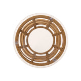 San Pedro Boho Style Side Table with Tempered Glass Top in Light Brown Rattan