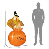 Inflatable Thanksgiving Turkey LED Display for Garden Indoor Outdoor