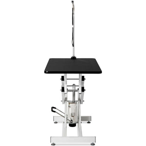 Hydraulic Dog Pet Grooming Table Heavy Duty Big Size Z-Lift Pet Grooming Table - Black / White