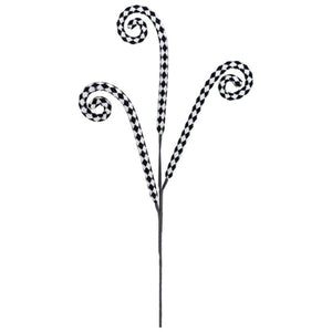 31" Harlequin Tubing Coil Spray: Black & White