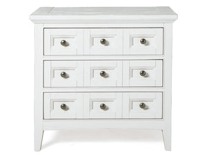 Heron Cove - Relaxed Traditional Chalk White Three Drawer Nightstand - Chalk White