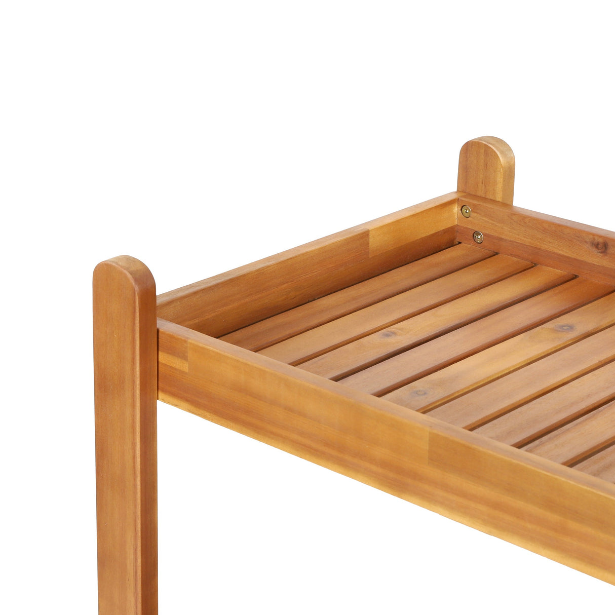 Bar Cart with Wine Bottle Holders, Acacia Wood