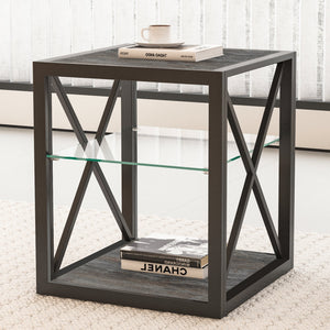 Set of 2 Modern End Tables for Bedroom & Living Room