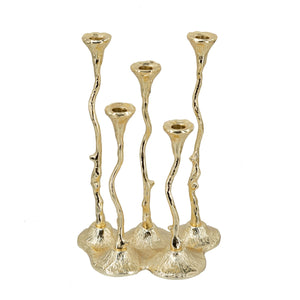 5-Light Cast Aluminum Taper Candle Holder