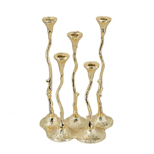 5-Light Cast Aluminum Taper Candle Holder