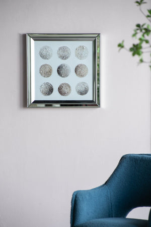 19.7x19.7" Ares Crystal Mirror Framed Wall Art on Mellow Golden Tint Background