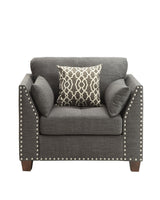 Laurissa Light Charcoal Linen Chair W/3 Pillows