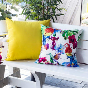 Tropical Parrot Outdoor & Indoor Pillow With Solarium - Multicolor