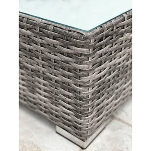 6 Person Wicker Seating Group With Premium Cushions - Gray Mix
