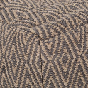 Amuleto Hand Loomed Cotton Pouf - Dark Gray / Brown
