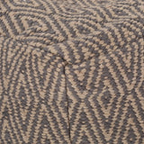 Amuleto Hand Loomed Cotton Pouf - Dark Gray / Brown