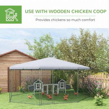 205 ft² Heavy-Duty Chicken Playpen With Weather-Resistant Roof