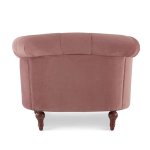 Victorian Tufted Upholstered Accent Chair with Nailhead Trim - Dark Red, Blue, or Pink