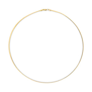 Unisex Solid 14K Yellow Gold 2.8mm Imperial Herringbone Chain Necklace - 18" Inches