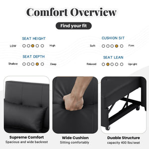 Convertible Sleeper Sofa Bed With 3 USB Ports