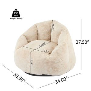 Albi Indoor Cozy Armchair Style Bean Bag - Beige