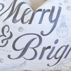 Merry & Bright Christmas Throw Pillow