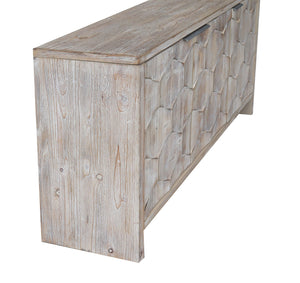 Accent Cabinet Farmhouse Style 3 Door Wooden Cabinet Sideboard Buffet Server Cabinet Storage Cabinet, For Living Room - Natural Wood Wash