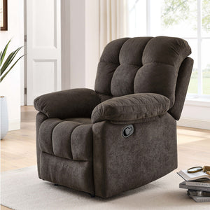 Devonaire Manual Recliner With Padded Arms - Dark Brown