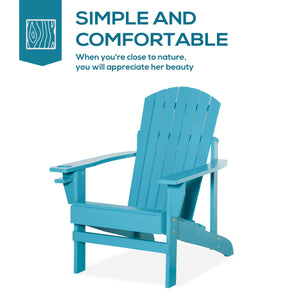 Classic Wood Adirondack Chair with Cupholder