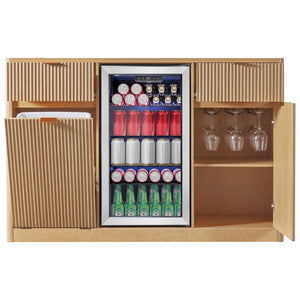 K&K 59" Coffee Bar Cabinet with Fridge Space