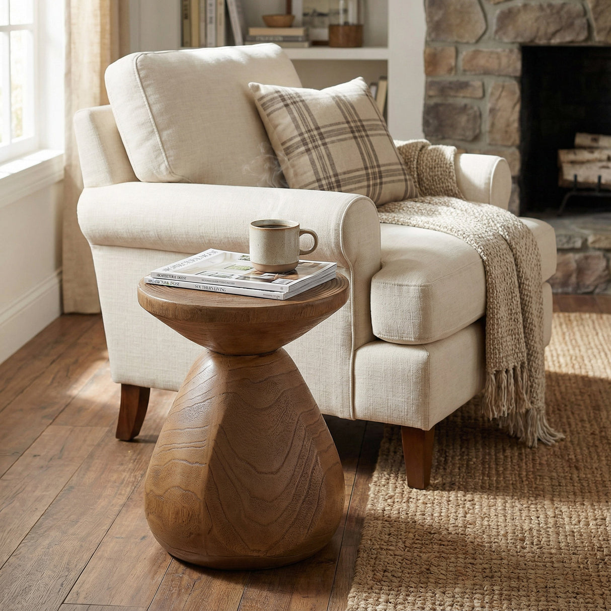 Patti Outdoor Patio MGO Wood Side Table