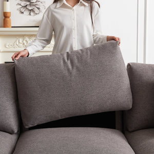 102.2 Inch Combination Modular Sofa with Ottoman Grey