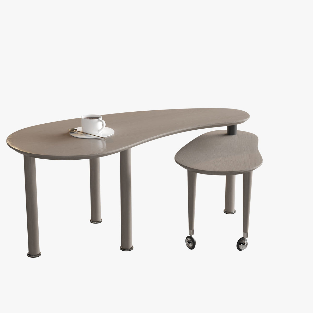Rotatable Cocktail Table With Solid Legs, 360 Degree Rotating