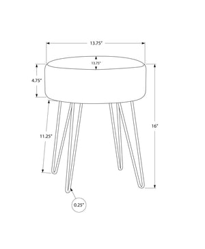 Ottoman Pouf with Round Metal Legs