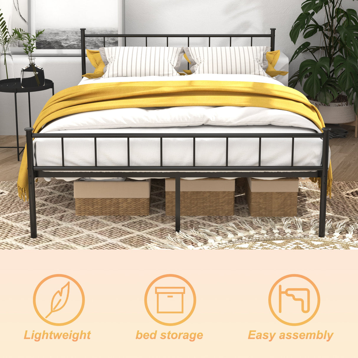 Queen Size Bed Frame, Headboard and Footboard