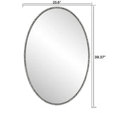 Iron Art Oval Retro Mirror with Antique Effect in Silver