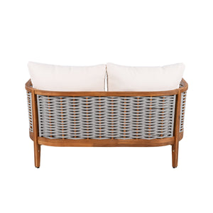 Outdoor Unique Tub Design 4-Seat Sofa Set with Woven Rope