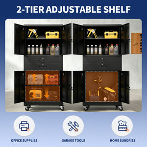 Metal Storage Cabinet with Two Drawers