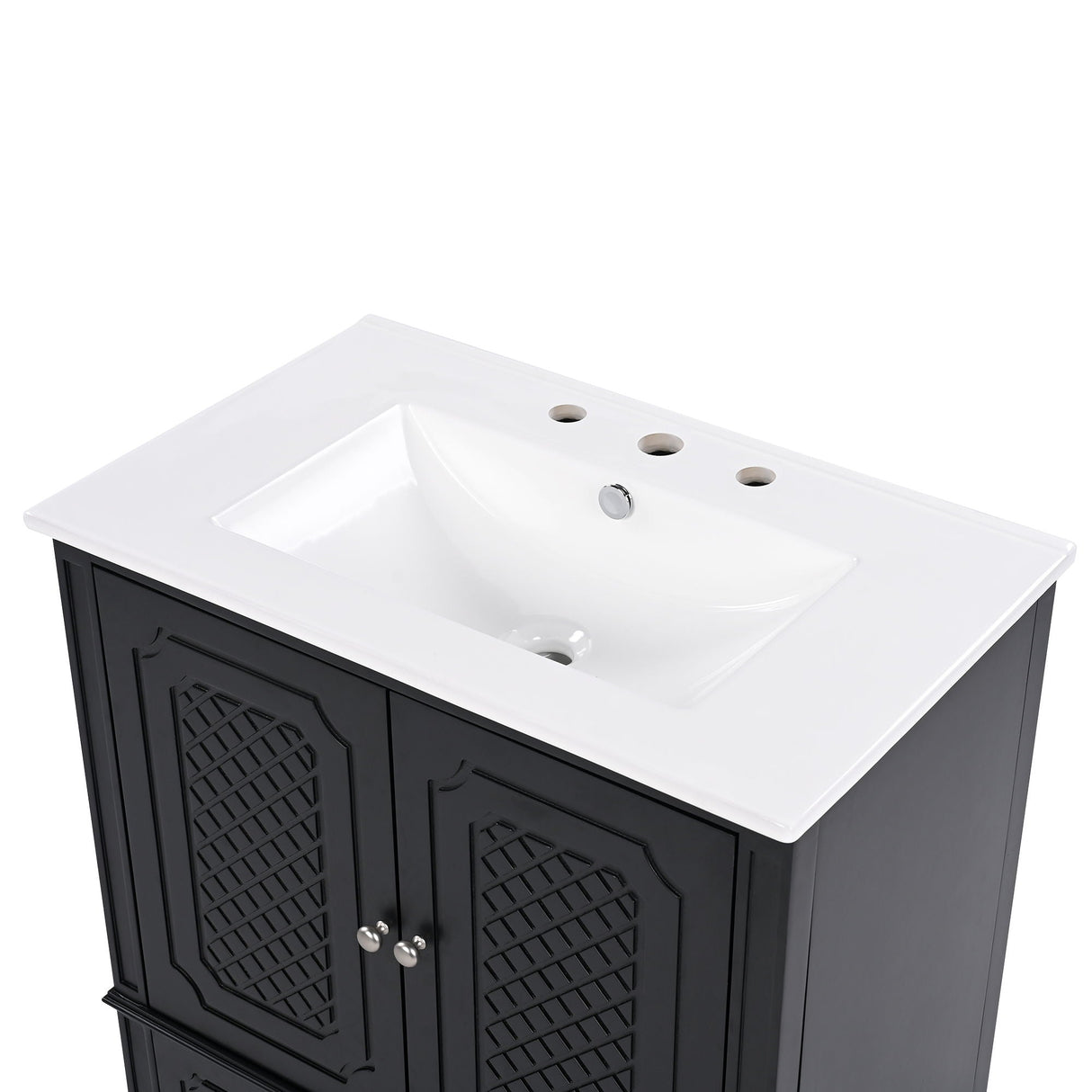 Vintage Style Bathroom Vanity With Sink, Multi Functional Storage, Soft-Closing Door